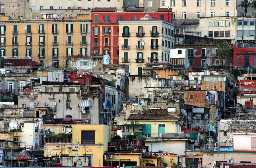 Spanish Quarters rooftop view from Renaissance Mediterraneo hotel Naples