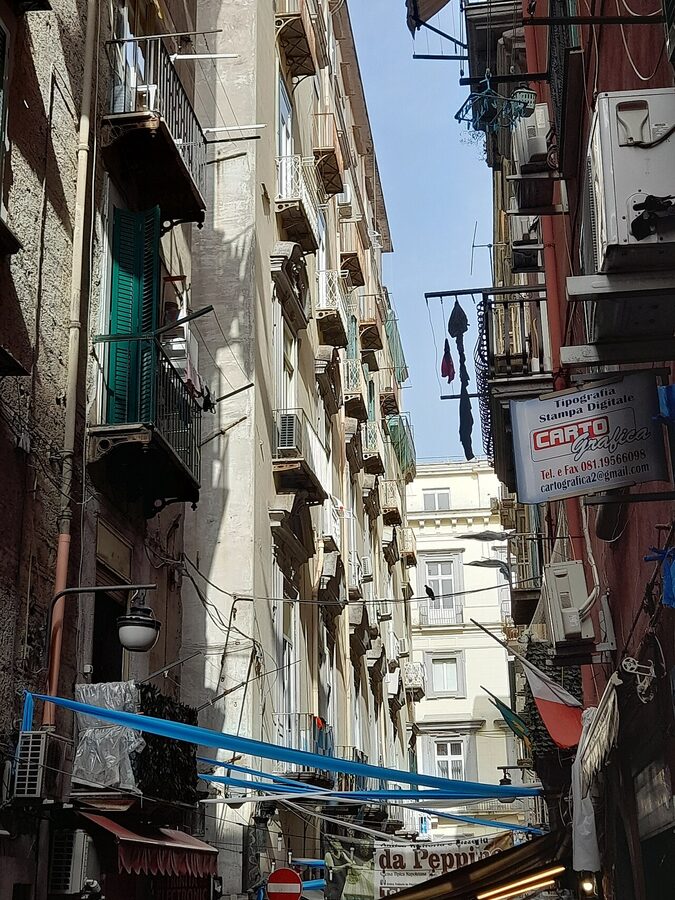 Shopfront with Napoli football kit in Quartieri Spagnoli