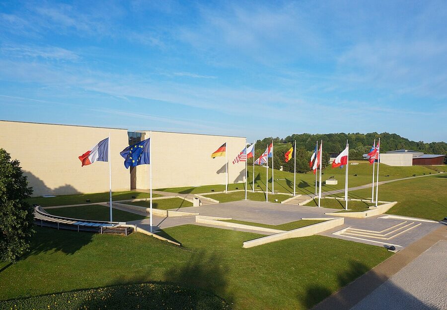 The exterior of the Mémorial de Caen WWII museum in Normandy