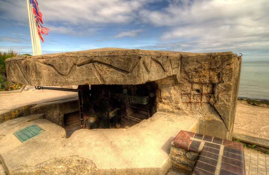 A surviving German bunker at Saint Aubin sur Mer on Juno Beach