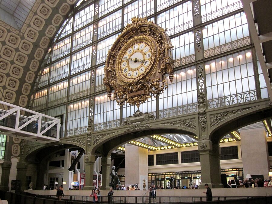 Detail of the iconic Orsay clock with gilded Roman numerals