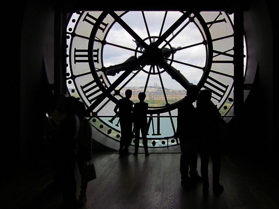 Famous Orsay Museum clock window from inside the museum