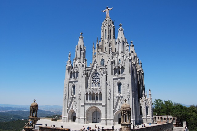 Tibidabo cathedral above Barcelona