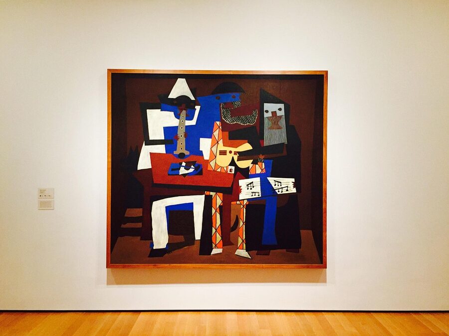 Pablo Picasso painting on display in a museum gallery