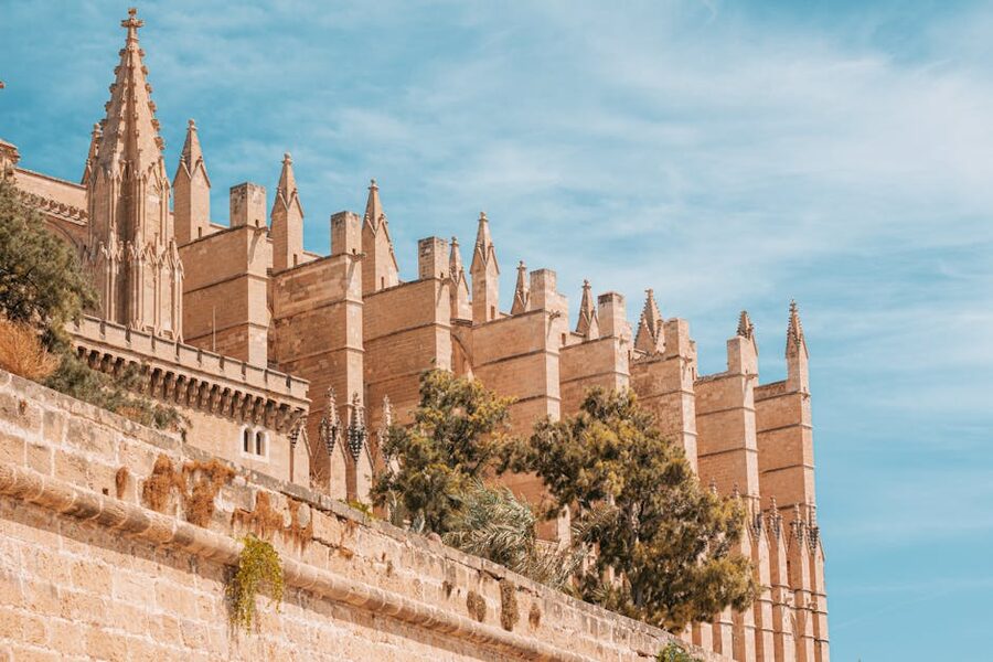 Palma Cathedral Gothic facade close-up