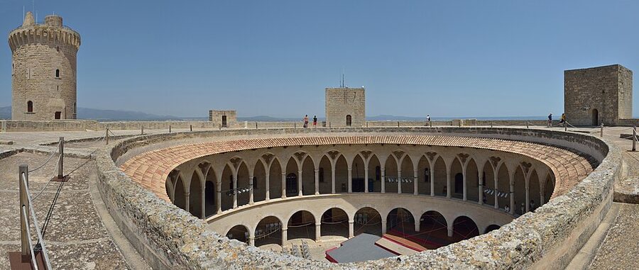 Interior arches at Bellver Castle Palma
