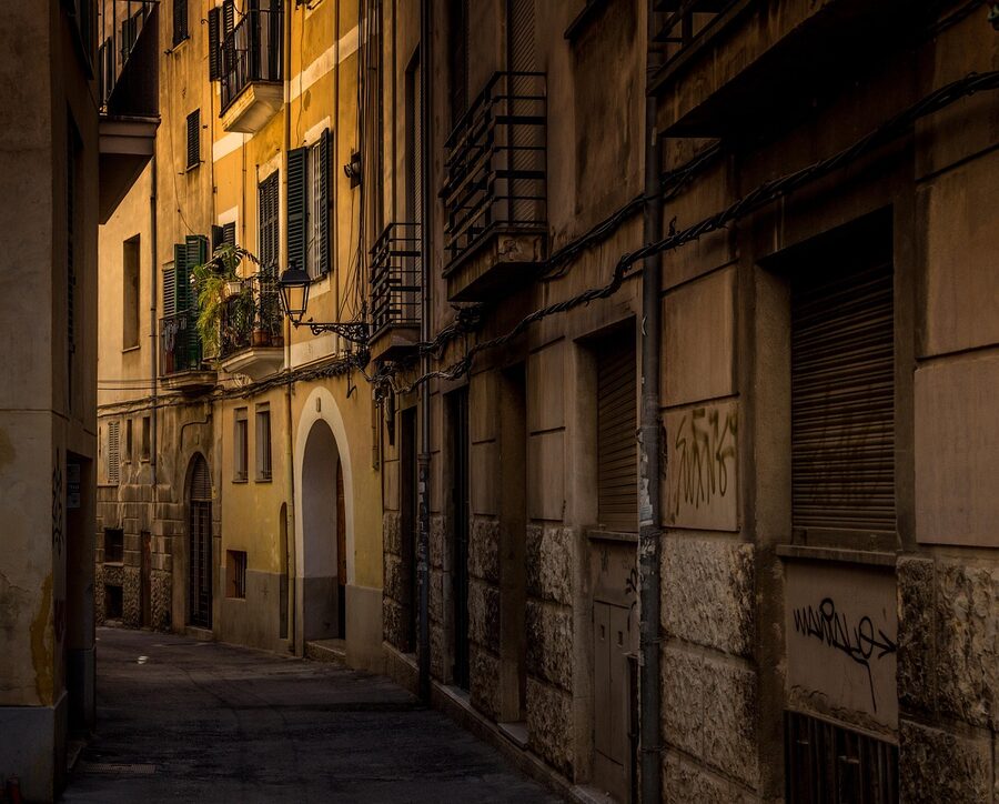 Historic centre of Palma with stone facades