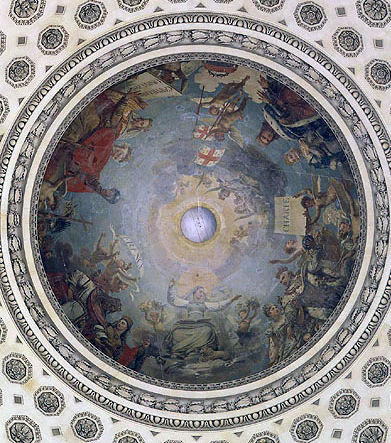 Apotheose de Sainte Genevieve fresco by Antoine-Jean Gros under the Pantheon dome