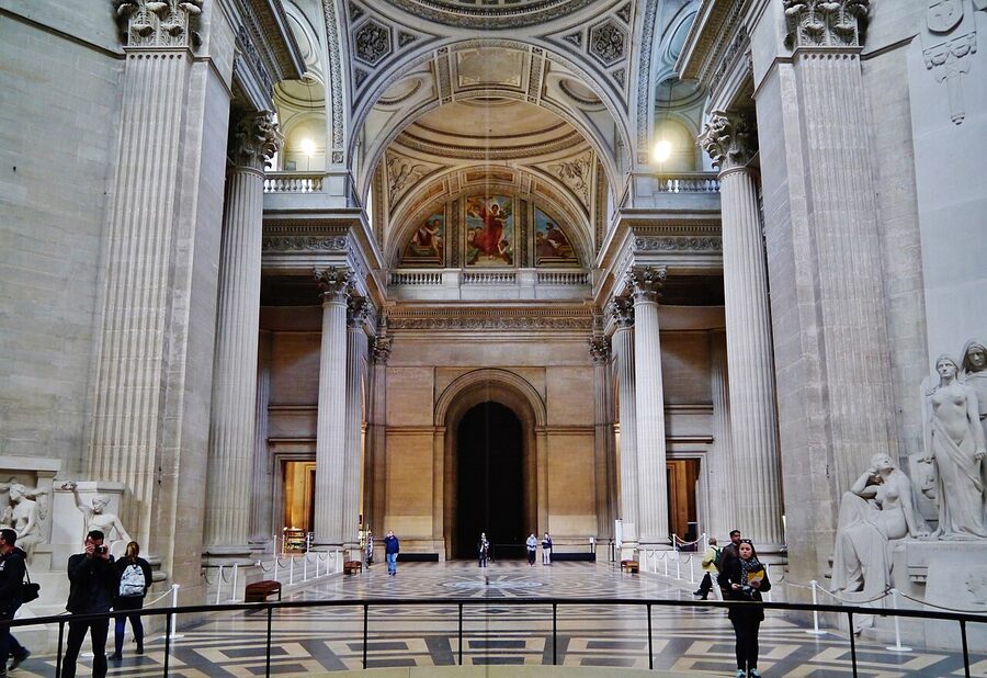 Pantheon Paris interior nave with Corinthian columns looking west
