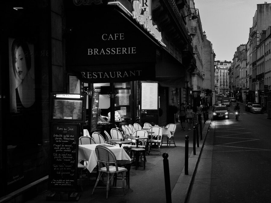 Paris brasserie with traditional French interior