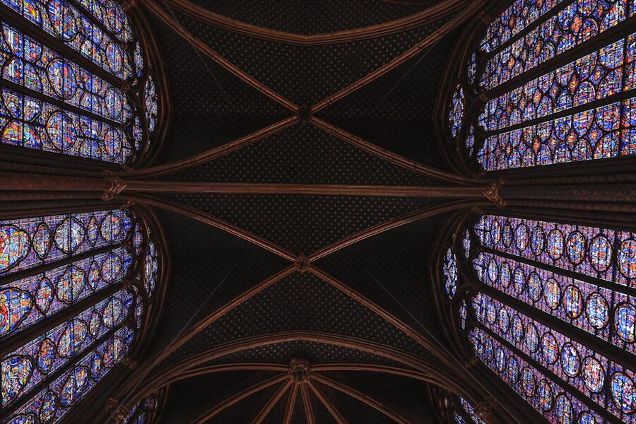 Sainte-Chapelle stained glass ceiling in Paris