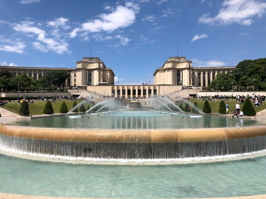 Trocadéro Gardens fountains in Paris