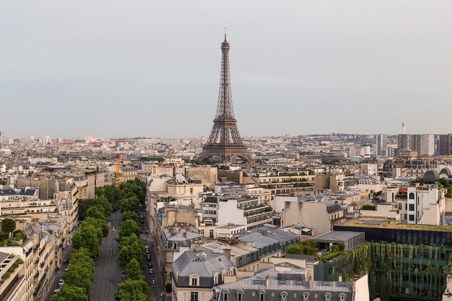 View of the Eiffel Tower from the Arc de Triomphe