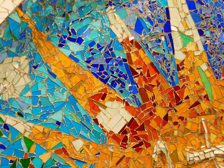 Park Guell trencadis mosaic tile detail