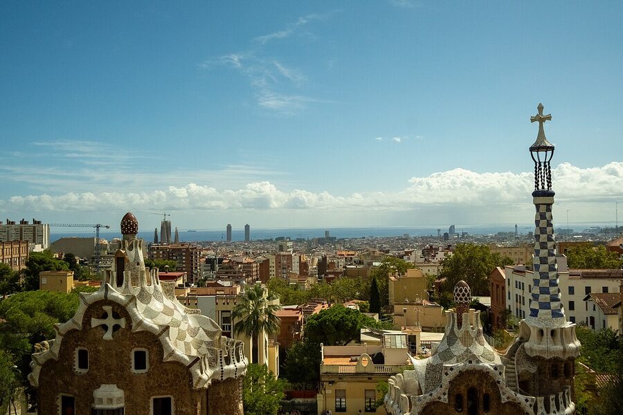 Park Guell overview Barcelona