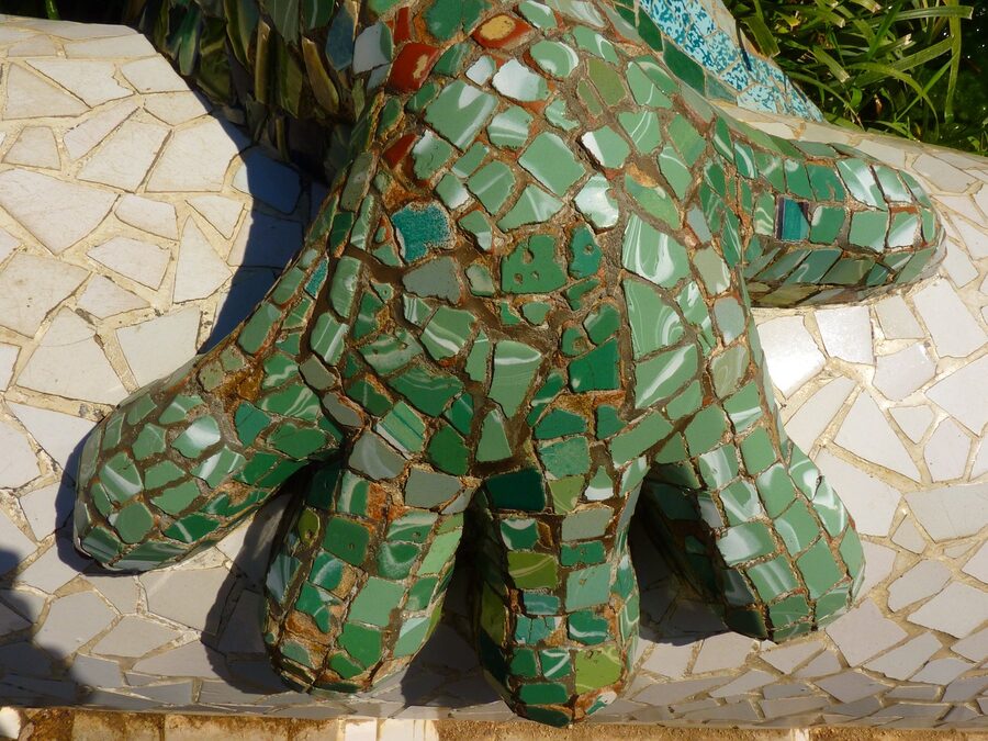 Park Guell mosaic dragon salamander Barcelona