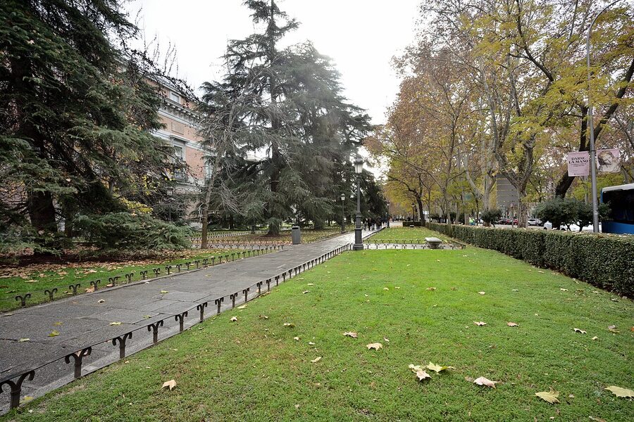 Paseo del Prado the boulevard in front of the Prado Museum Madrid