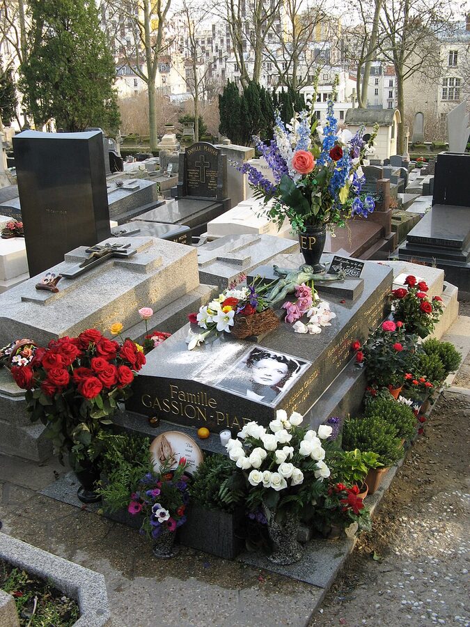 Edith Piaf grave at Pere Lachaise Cemetery division 97 Paris
