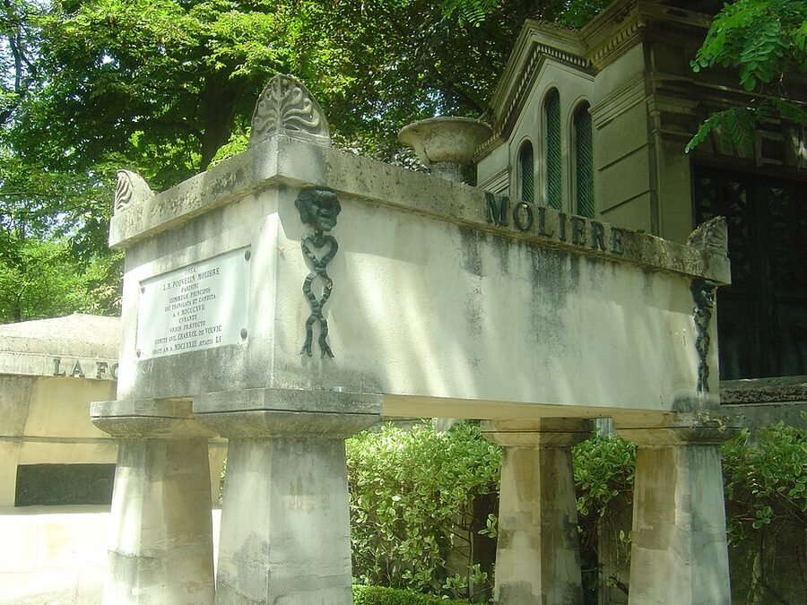 Tomb of Moliere at Pere Lachaise Cemetery division 25 Paris