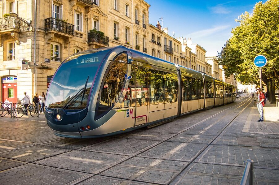 Bordeaux tram on a street