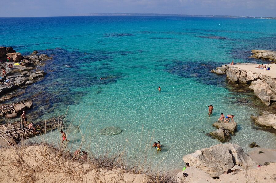 Formentera Calo des Mort lagoon clear sea