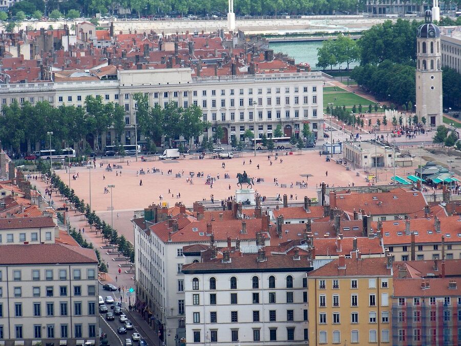 Place Bellecour central square in Lyon