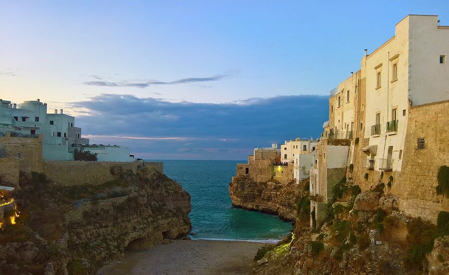 Polignano Lama Monachile Cala Porto from above