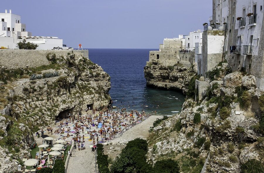 Polignano Puglia summer coast and beach
