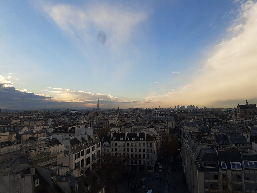Centre Pompidou Paris view from rooftop looking west