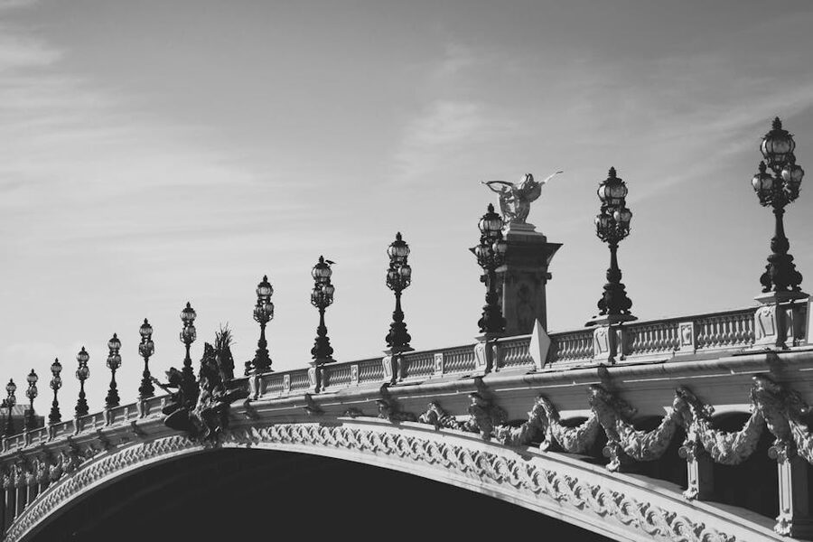 Pont Alexandre III in Paris with architectural detail