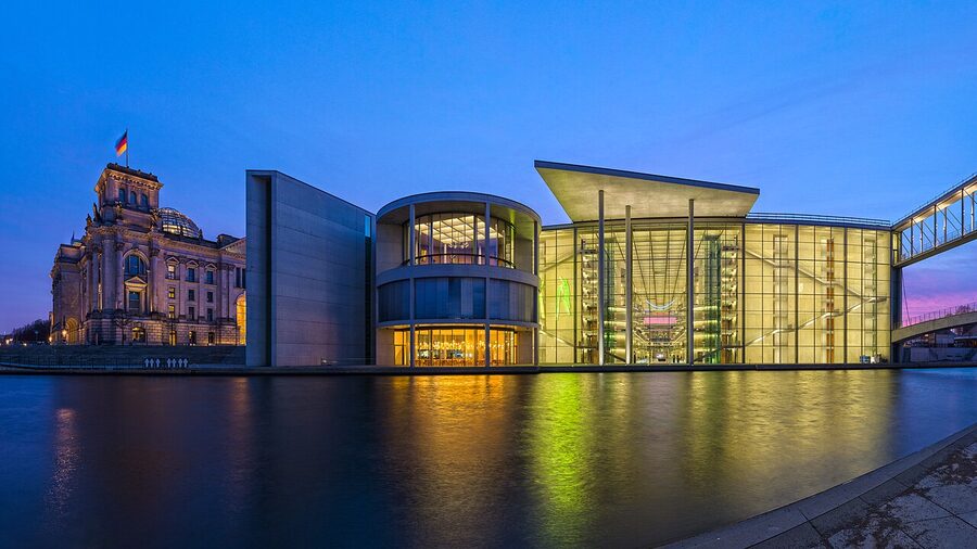 The Reichstag and Paul-Loebe-Haus government buildings together
