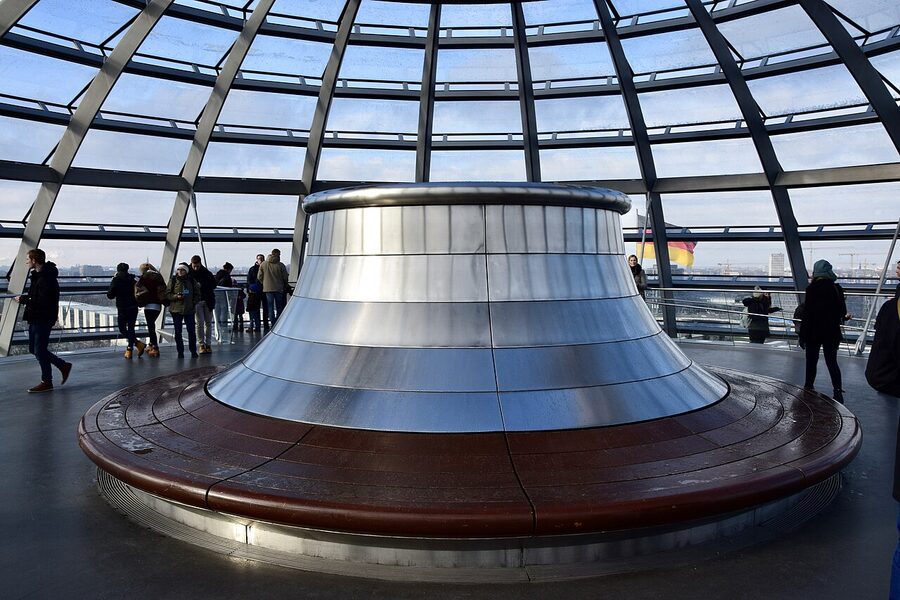 Spiral ramp detail inside the Reichstag dome