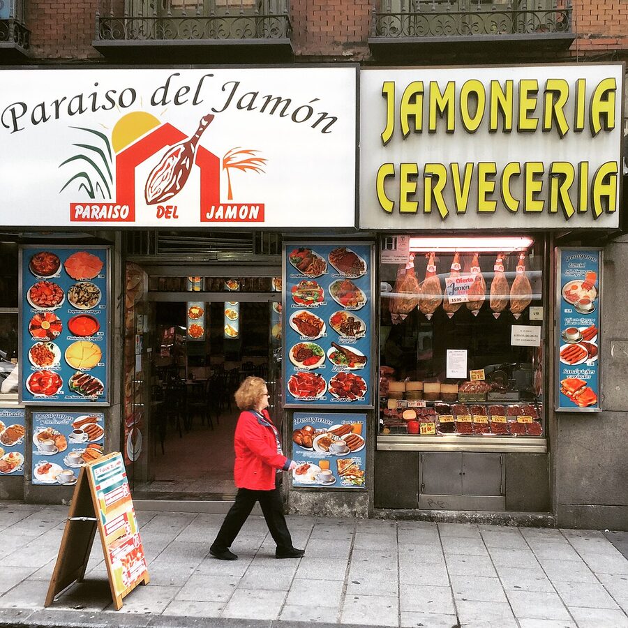 Streets of Madrid Centro near the museum
