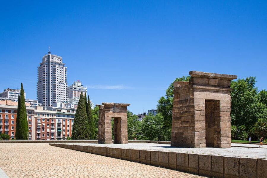 Temple of Debod in Madrid at sunset