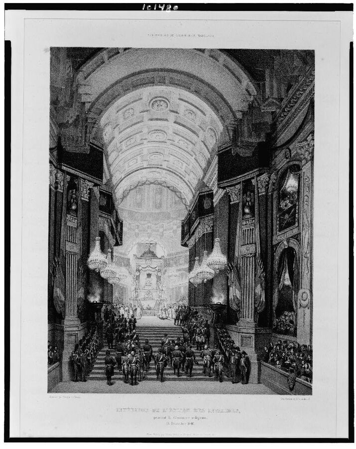 Interior of the Église des Invalides during the funeral ceremony 15 December 1840