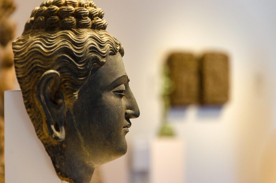 Buddha sculpture from the Asian collection at the Rijksmuseum