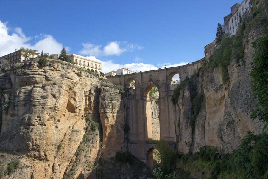 Close up view of Puente Nuevo bridge in Ronda