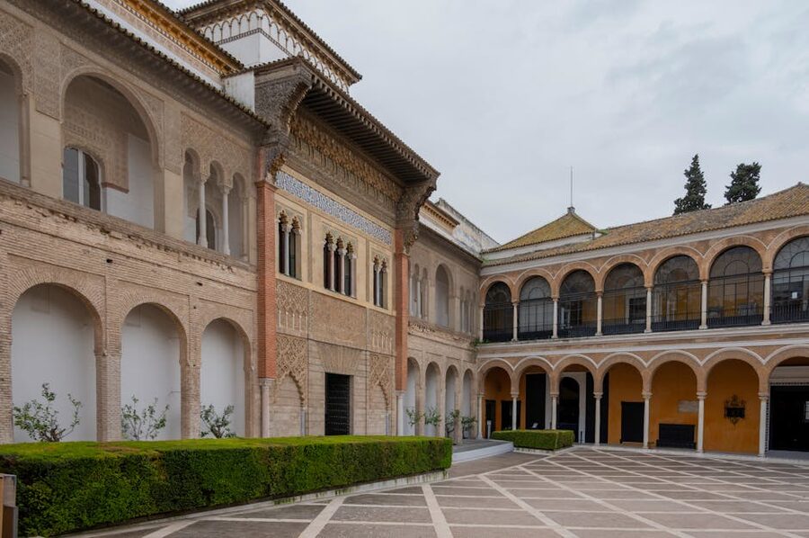 Royal Alcazar of Seville courtyard architectural detail