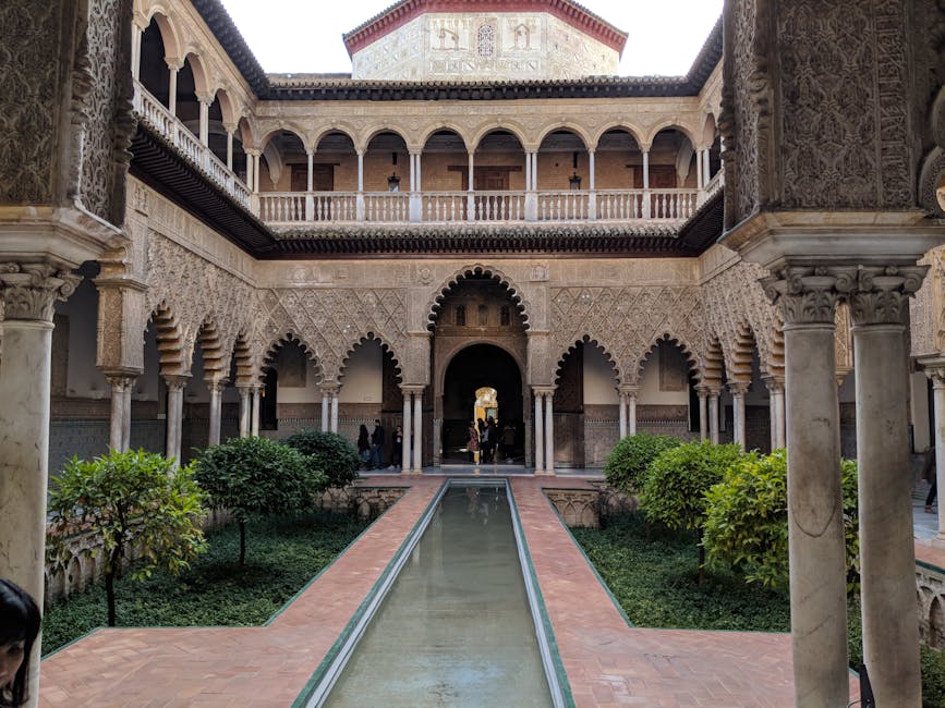Alcazar of Seville historic courtyard photographer