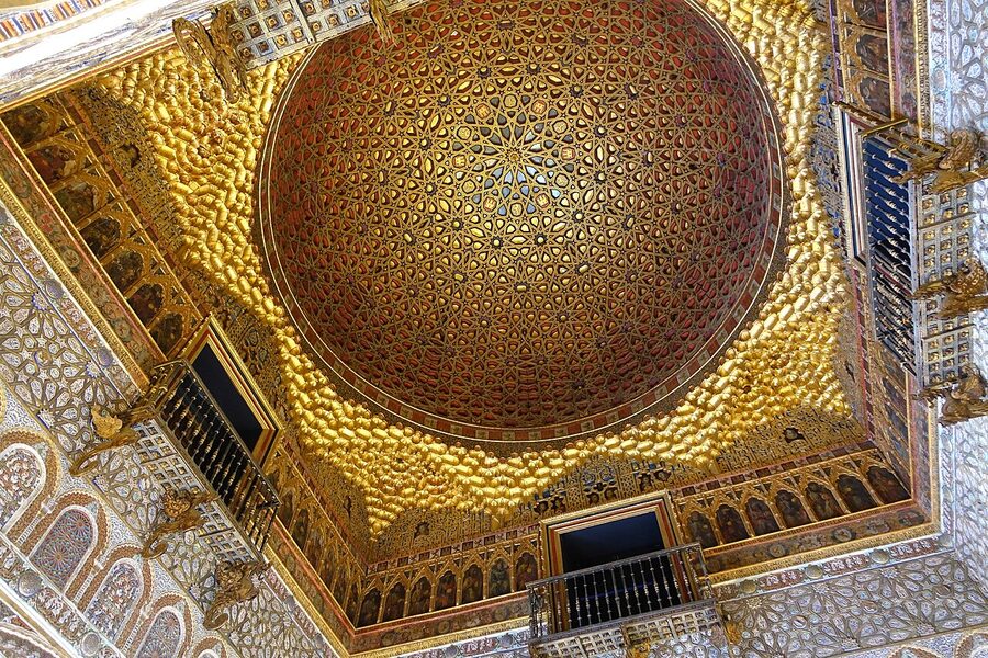 Dome of Salon de Embajadores ceiling Alcazar Seville