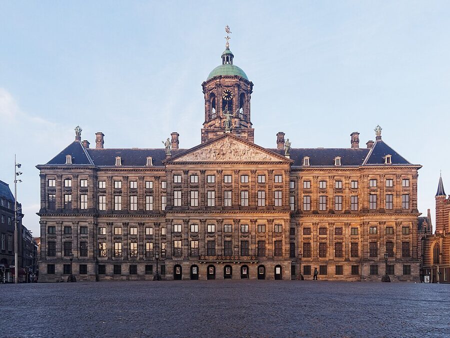 Royal Palace Amsterdam from Dam Square daytime