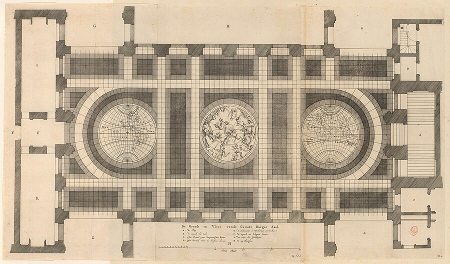 Floor plan of the Burgerzaal Citizens Hall from 1661