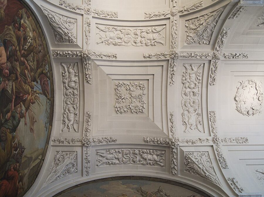 Citizens Hall Burgerzaal interior at the Royal Palace Amsterdam