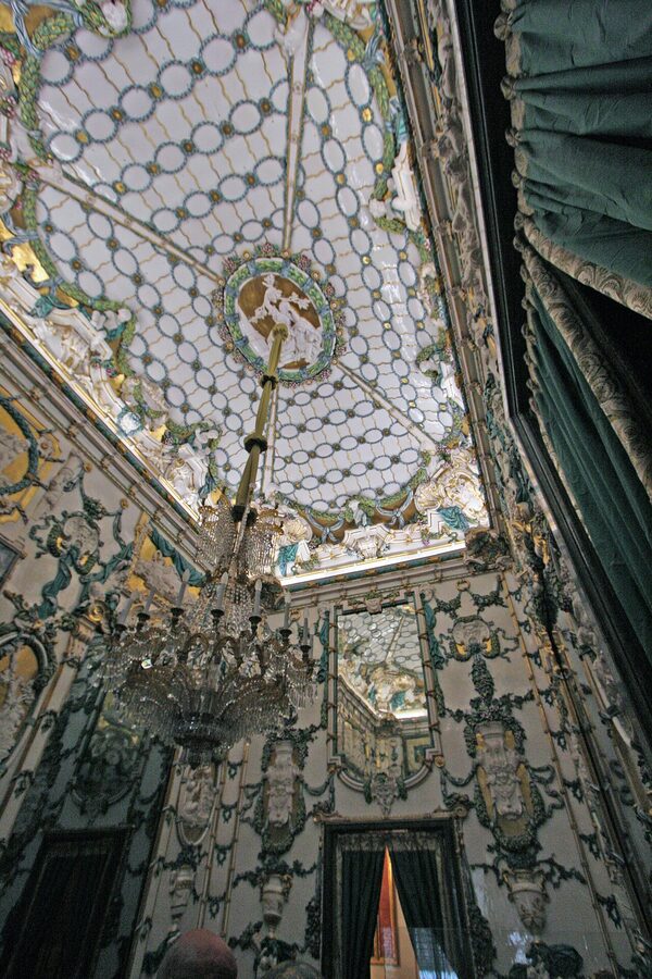 Frescoed ceiling and gilded interior of Royal Palace Madrid