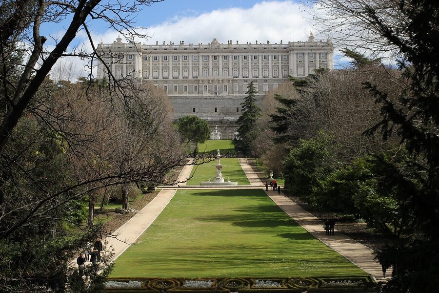 Royal Palace Madrid full architectural facade