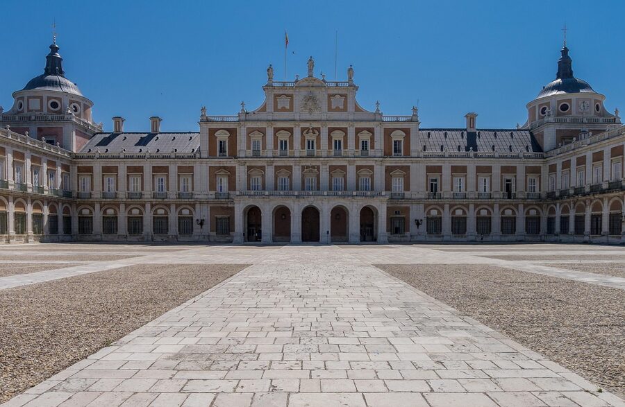 Royal Palace Madrid tourism view from the plaza