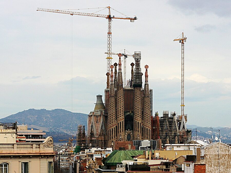Sagrada Família seen from La Pedrera rooftop