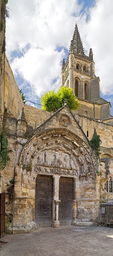 The carved portal of the Monolithic Church of Saint-Émilion