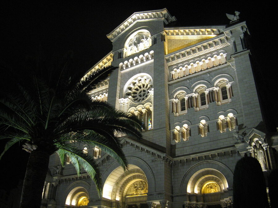 Side view of Saint Nicholas Cathedral in Monaco-Ville