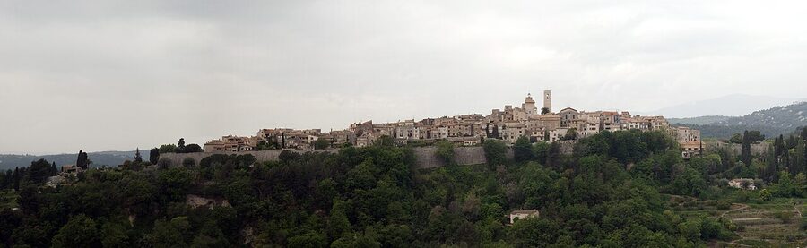 Saint-Paul-de-Vence panorama view of medieval walled village